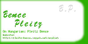 bence pleitz business card